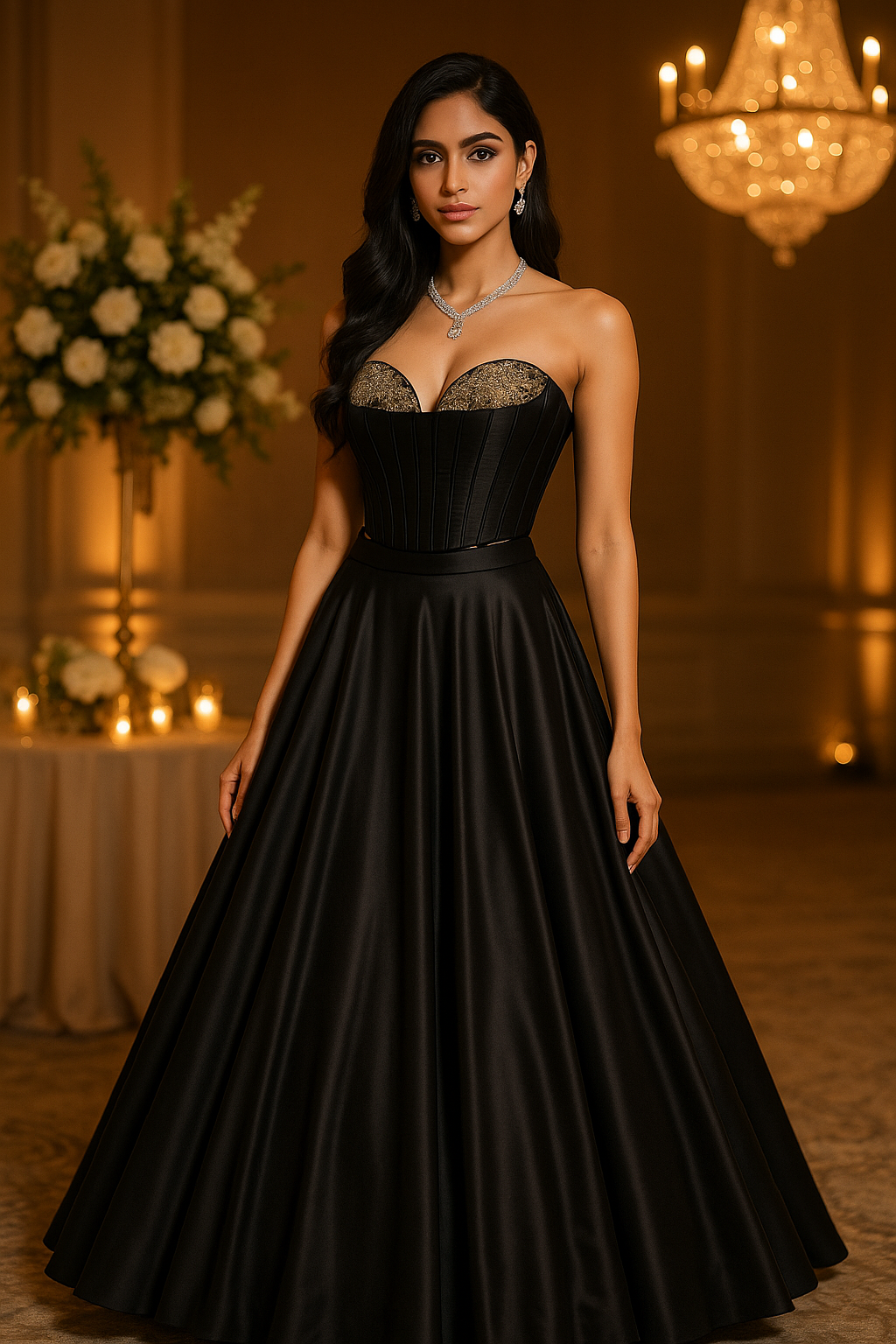 BLACK CORSET LEHENGA